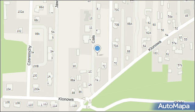 Koczargi Stare, Klonowa, 76, mapa Koczargi Stare