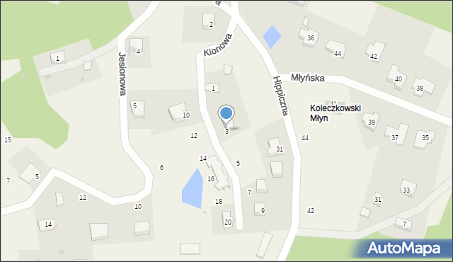 Koleczkowo, Klonowa, 3, mapa Koleczkowo
