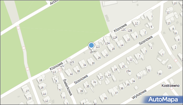 Kołobrzeg, Klonowa, 12l, mapa Kołobrzegu