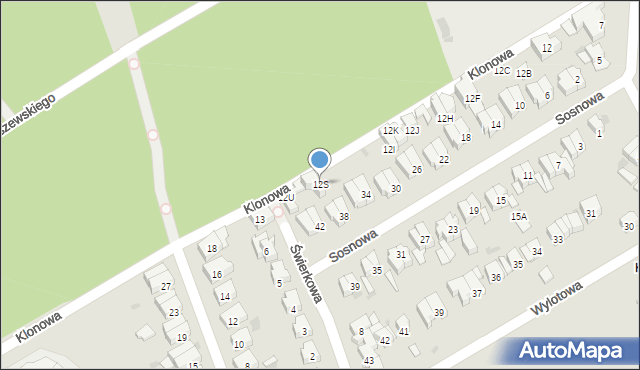 Kołobrzeg, Klonowa, 12S, mapa Kołobrzegu