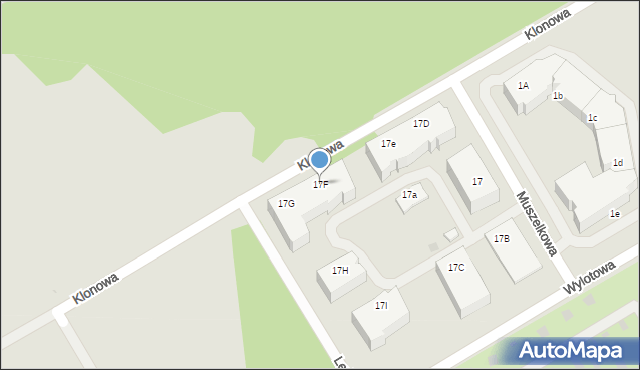 Kołobrzeg, Klonowa, 17F, mapa Kołobrzegu
