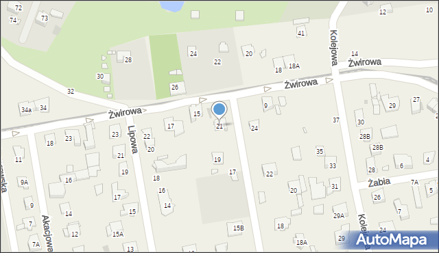 Komorów, Klonowa, 21, mapa Komorów