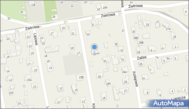 Komorów, Klonowa, 22, mapa Komorów