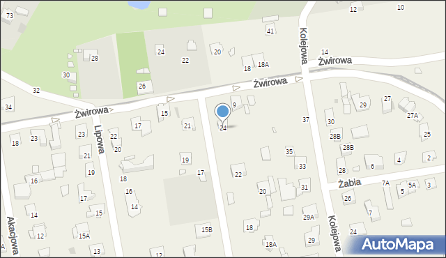 Komorów, Klonowa, 24, mapa Komorów