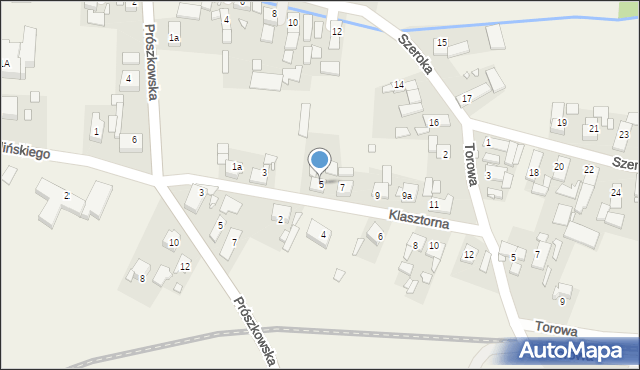 Komprachcice, Klasztorna, 5, mapa Komprachcice