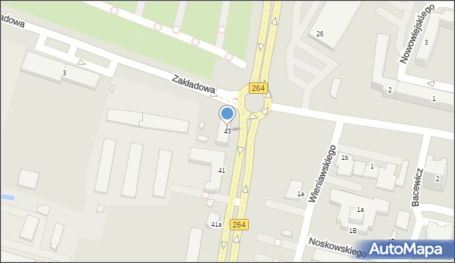 Konin, Kleczewska, 43, mapa Konina