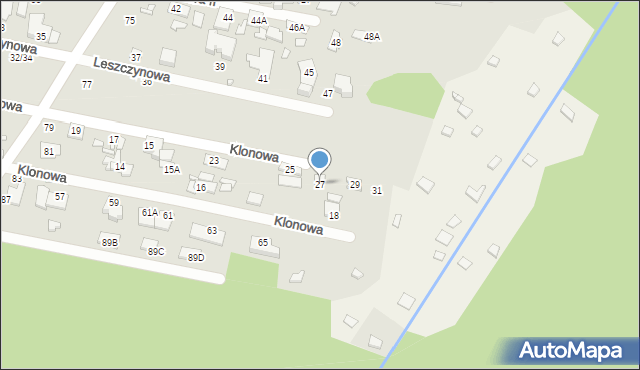 Konstancin-Jeziorna, Klonowa, 27, mapa Konstancin-Jeziorna