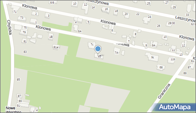 Konstancin-Jeziorna, Klonowa, 7B, mapa Konstancin-Jeziorna