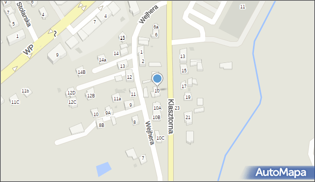 Kościerzyna, Klasztorna, 10, mapa Kościerzyna