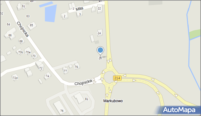 Kościerzyna, Klasztorna, 26, mapa Kościerzyna