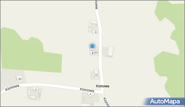 Koszary, Klonowa, 8, mapa Koszary