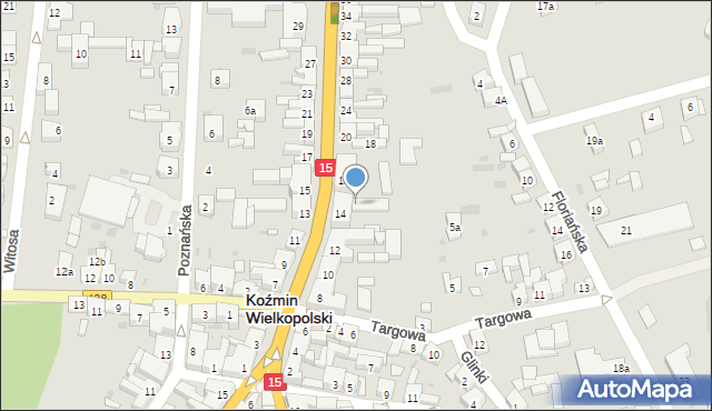 Koźmin Wielkopolski, Klasztorna, 14a, mapa Koźmin Wielkopolski