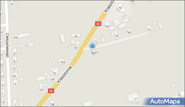 Koźmin Wielkopolski, Klasztorna, 70a, mapa Koźmin Wielkopolski