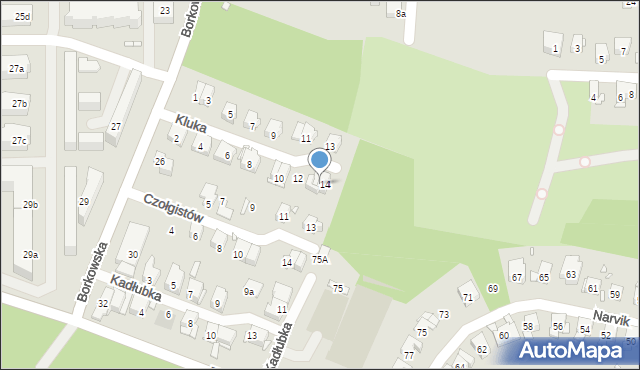 Kraków, Kluka Jana, 15, mapa Krakowa
