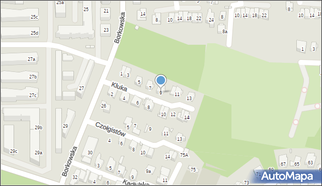 Kraków, Kluka Jana, 9, mapa Krakowa