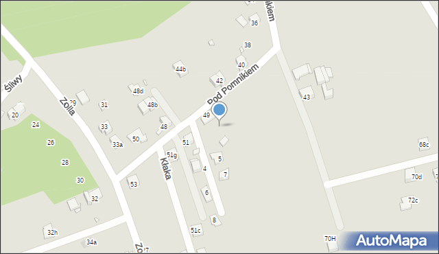 Kraków, Kłaka Franciszka, 3, mapa Krakowa