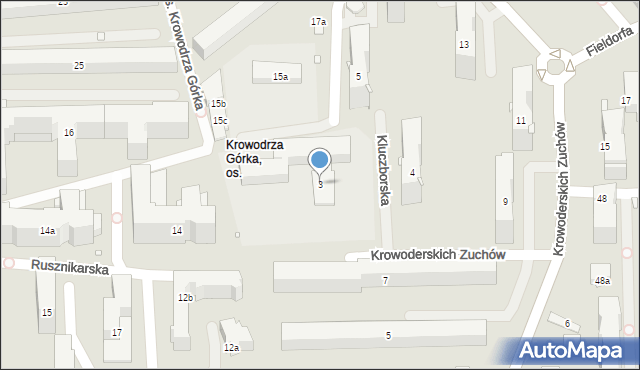 Kraków, Kluczborska, 3, mapa Krakowa