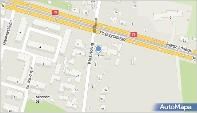 Kraków, Klasztorna, 3, mapa Krakowa