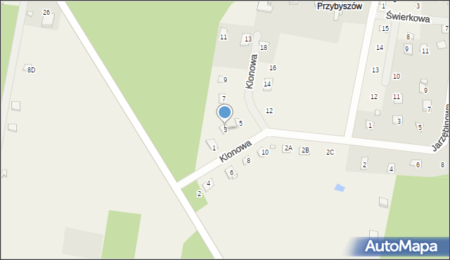 Kroczyce, Klonowa, 3, mapa Kroczyce