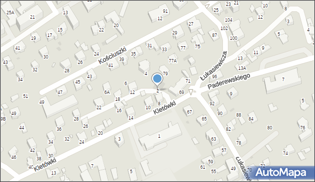 Krosno, Kletówki, 2, mapa Krosna