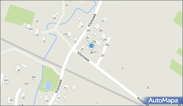 Krosno, Klonowa, 25f, mapa Krosna