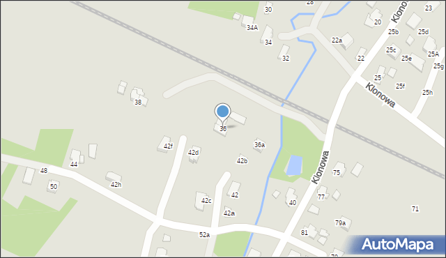 Krosno, Klonowa, 36, mapa Krosna