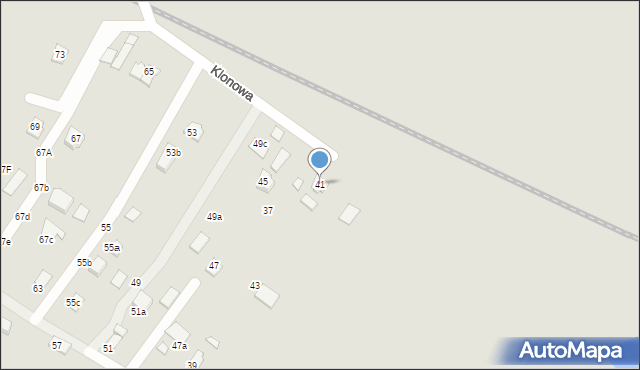 Krosno, Klonowa, 41, mapa Krosna