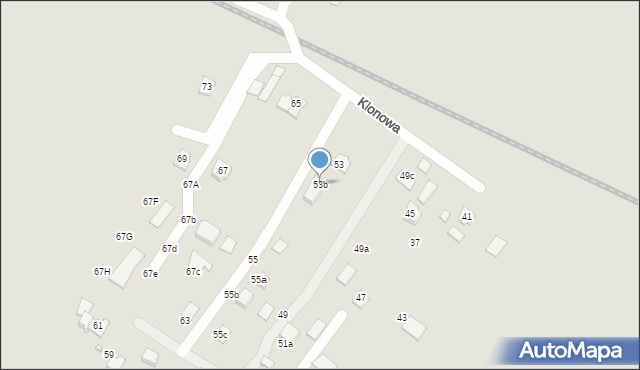 Krosno, Klonowa, 53b, mapa Krosna