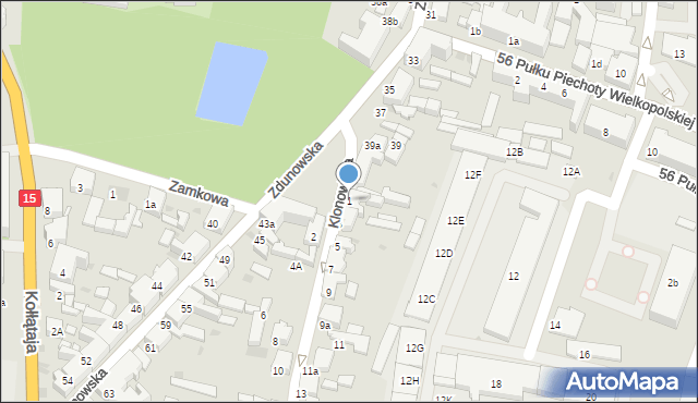 Krotoszyn, Klonowicza, 1, mapa Krotoszyna