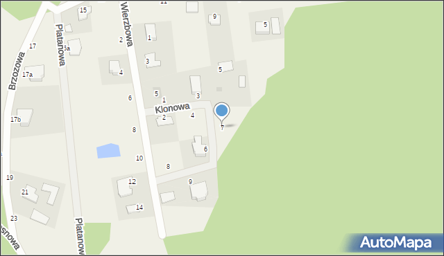 Kruszyn Krajeński, Klonowa, 7, mapa Kruszyn Krajeński