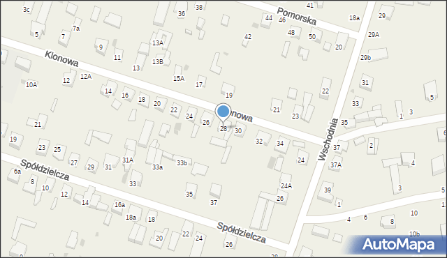 Ksawerów, Klonowa, 28, mapa Ksawerów