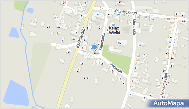 Książ Wielki, Klasztorna, 7, mapa Książ Wielki