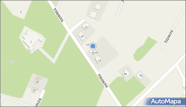 Księżyno, Klepacka, 12, mapa Księżyno
