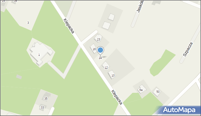 Księżyno, Klepacka, 14, mapa Księżyno