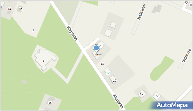 Księżyno, Klepacka, 16, mapa Księżyno