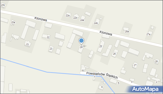 Kujakowice Górne, Klonowa, 24, mapa Kujakowice Górne