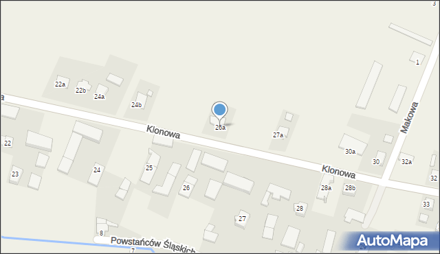 Kujakowice Górne, Klonowa, 26a, mapa Kujakowice Górne