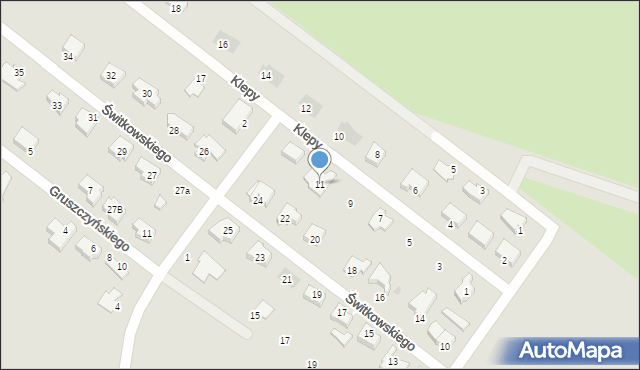 Kutno, Klepy Tomasza, 11, mapa Kutno