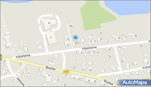 Kuźnia Raciborska, Klasztorna, 15, mapa Kuźnia Raciborska