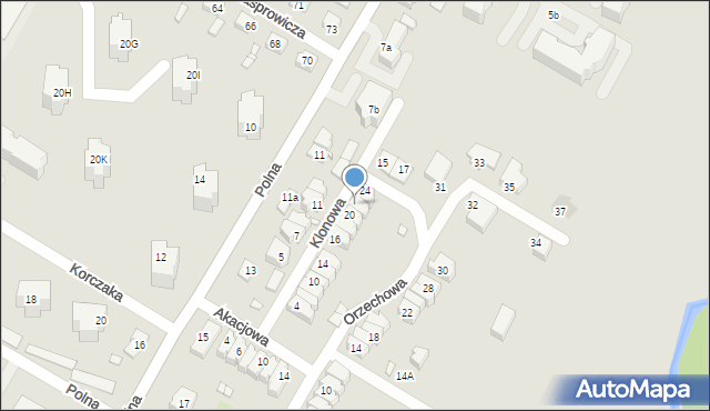 Kwidzyn, Klonowa, 22, mapa Kwidzyn