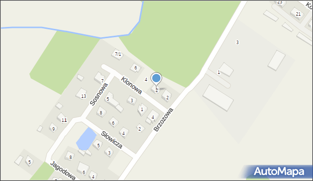 Łąck, Klonowa, 2, mapa Łąck