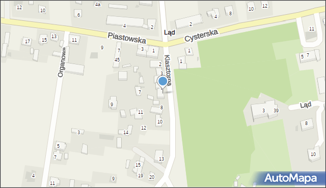 Ląd, Klasztorna, 6, mapa Ląd