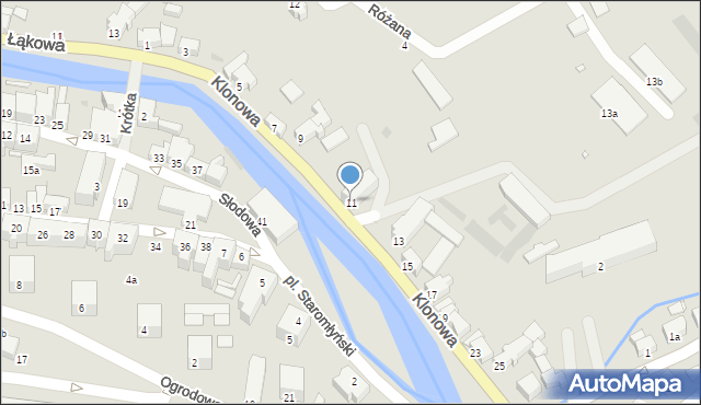 Lądek-Zdrój, Klonowa, 11, mapa Lądek-Zdrój