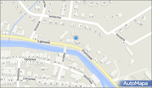 Lądek-Zdrój, Klonowa, 3, mapa Lądek-Zdrój