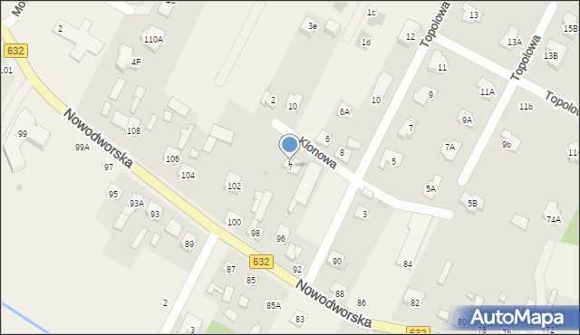 Łajski, Klonowa, 7, mapa Łajski