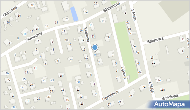 Łambinowice, Klonowa, 9, mapa Łambinowice