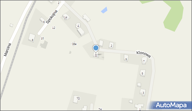 Łapalice, Klonowa, 11, mapa Łapalice