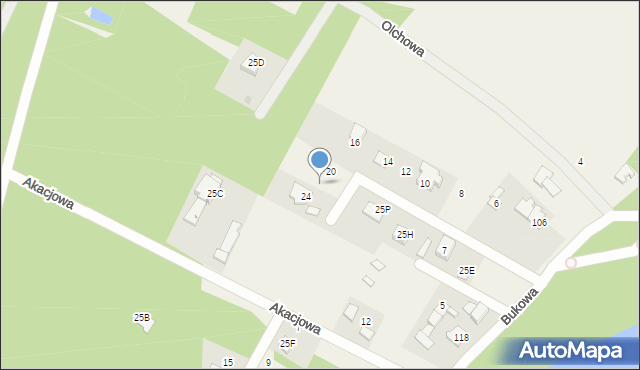 Łapino Kartuskie, Klonowa, 22, mapa Łapino Kartuskie