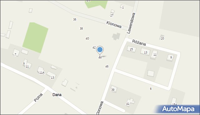 Łebcz, Klonowa, 44, mapa Łebcz