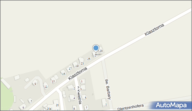 Legnickie Pole, Klasztorna, 27, mapa Legnickie Pole